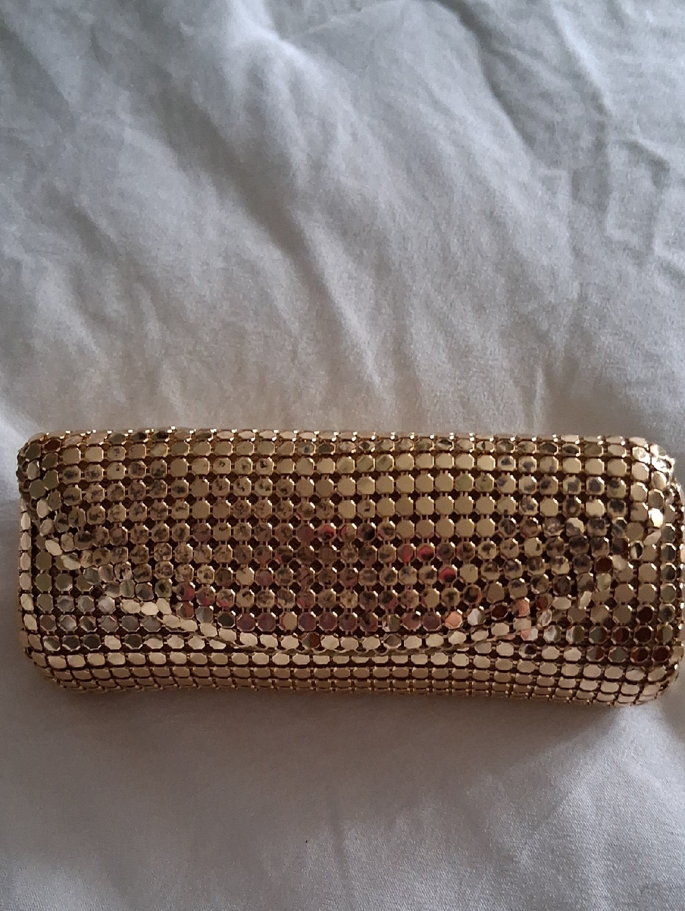 Vintage Gold Sequin Lipstick Case With Mirror